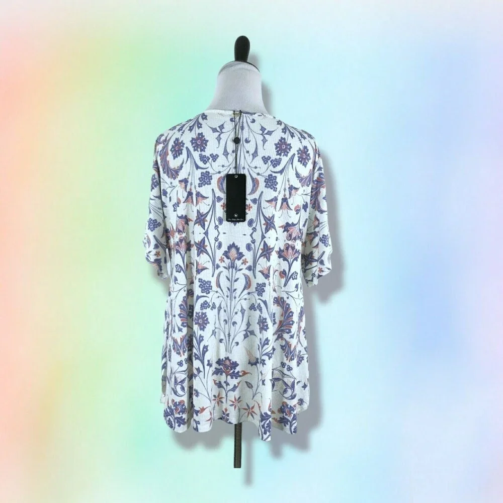 WILDFOX Swim Top S Ribbed Tunic Cover-Up NWT Munich American‎ Paisley